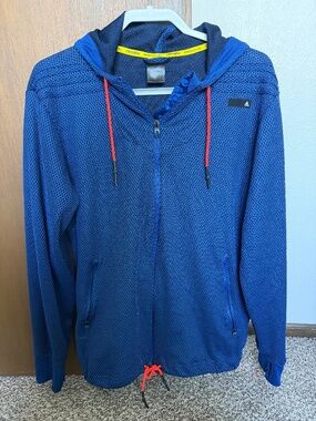 Adidas Climalite blue full-zip hooded sweatshirt